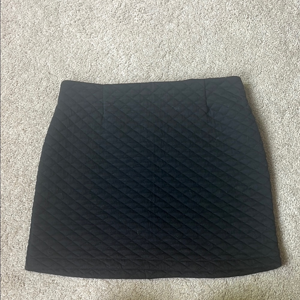 Quilted Black Mini Skirt